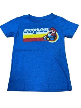 Mario Kart Blue Kids 'Super' Graphic Tee
